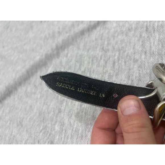 Jeweled Silver Leather Belt Women's Size Medium Rhinestone Rivet Stone - Picture 6 of 8